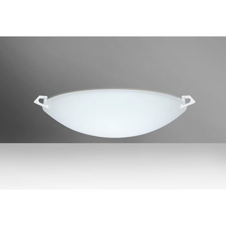 Besa Lighting Sonya 17 Ceiling, Satin Frost, White Clips, 2x100W Halogen 841825-WH